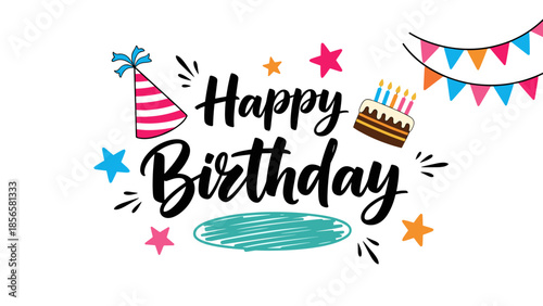 Bold Comic Style Happy Birthday Greeting with Green Burst Background