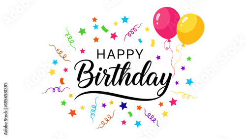 Bold Comic Style Happy Birthday Greeting with Green Burst Background