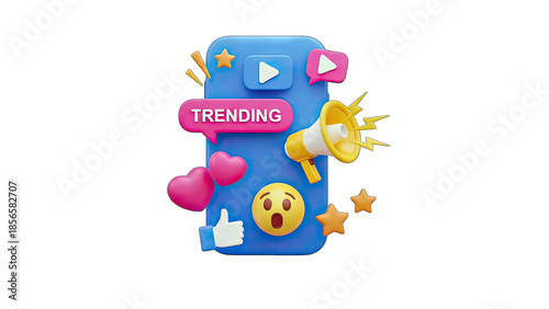 Social Media Trending Concept on Smartphone Screen