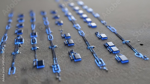 Eco-Tech Linen Fabric with Glowing Solar Circuit Weave Pattern