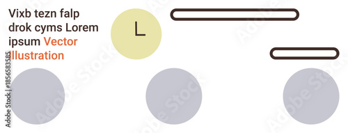 Graphic design, conceptual art, minimalist aesthetics, layout planning, modern visuals, abstract . Geometric shapes, circles lines and text. Graphic design and conceptual art focus