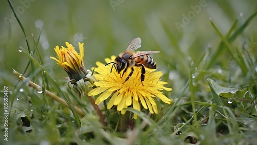 Bee on dandelion