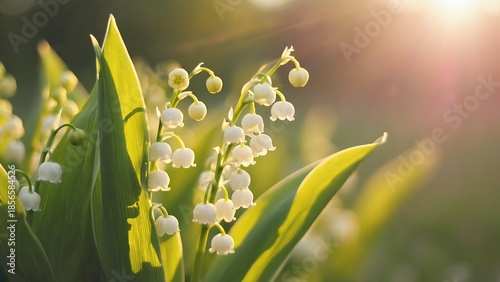 Lily of the valley flowers in spring