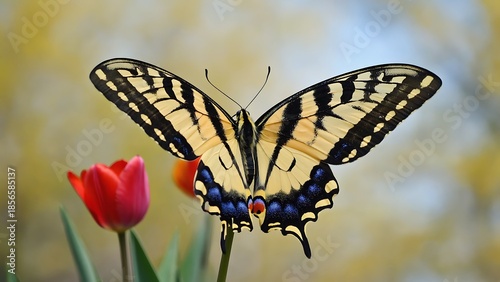 Butterfly on a tulip