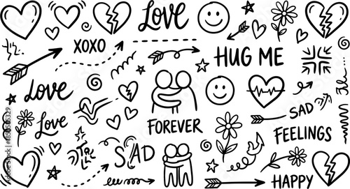 Endless Affection: A visual symphony of love symbols and emotive expressions unfolds, celebrating the spirit of connection and the nuances of the heart.