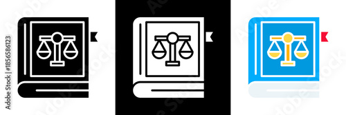 Law Book Icon Set Glyph vector Illustration 