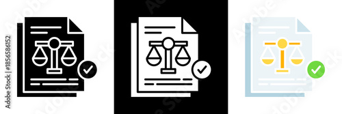 Legal Document Icon Set Glyph vector Illustration 