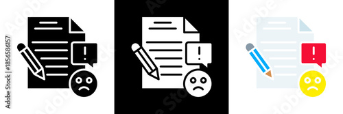 Complaint Icon Set Glyph vector Illustration 