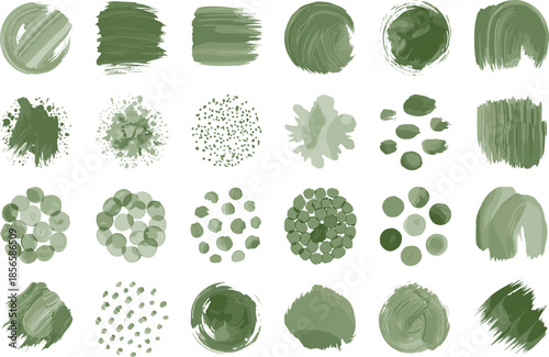 Green, paint, textures, collection, illustration, showing, brush, strokes, splashes, watercolor, acrylic, abstract, artistic, backgrounds, design, elements, creative, art, set, palette