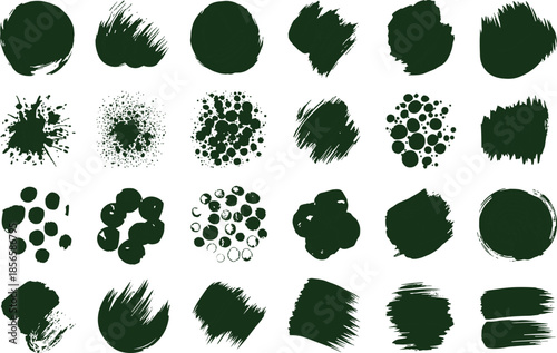 Green, paint, textures, collection, illustration, showing, brush, strokes, splashes, watercolor, acrylic, abstract, artistic, backgrounds, design, elements, creative, art, set, palette