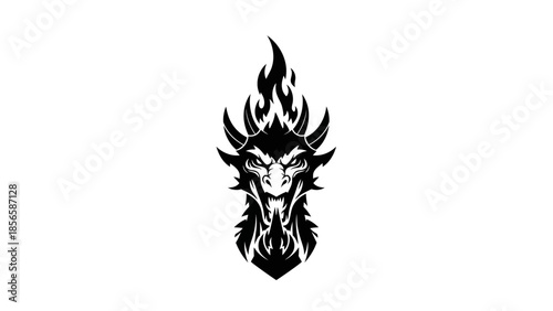 Flaming Lion Head Illustration Design.