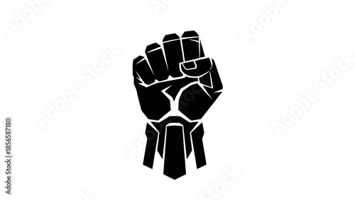 Black Fist Hand Gesture Illustration.