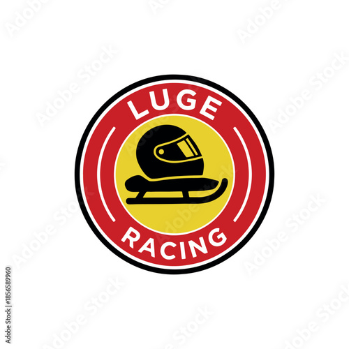 Luge Racing Circular Badge Logo