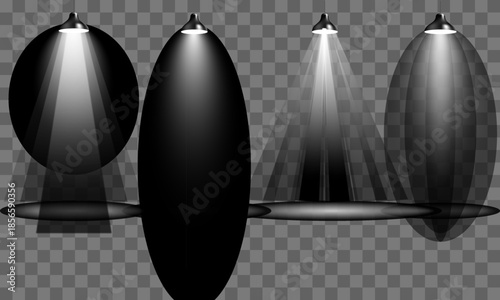 Spotlights shining on stage