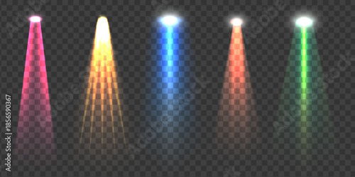 Colorful spotlights on dark background