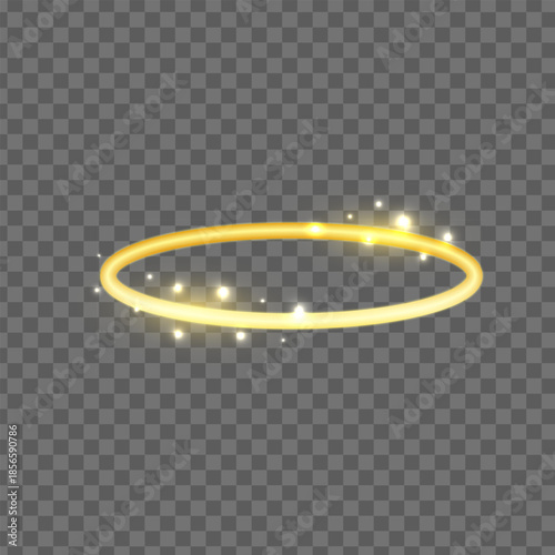 Golden ring with sparkles