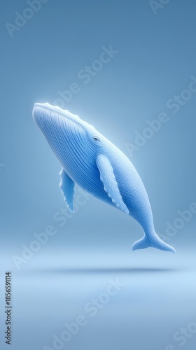 Whale dramatic lighting concept, Elegant blue whale swimming gracefully in serene waters.