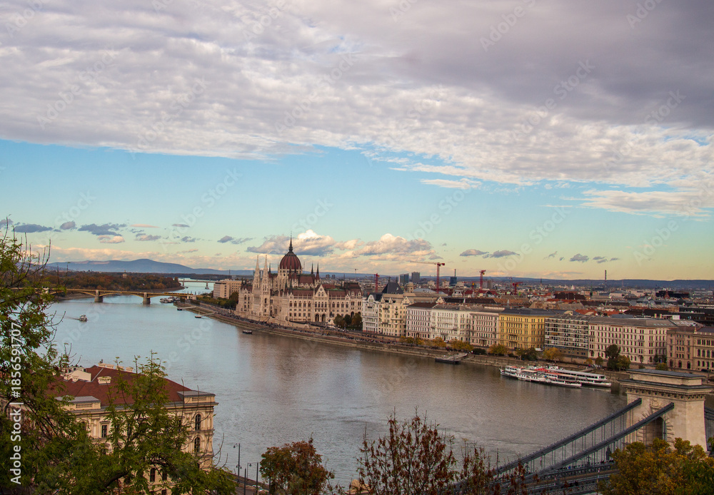 Fototapeta premium Historical part of Budapest around Danube river