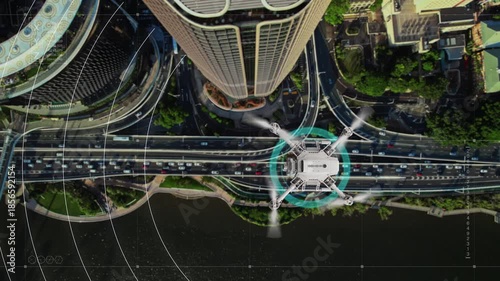 Systems Specialist Reviews Heatmap Visuals Generated From Drone Collected Data For Autonomous Vehicle Testing