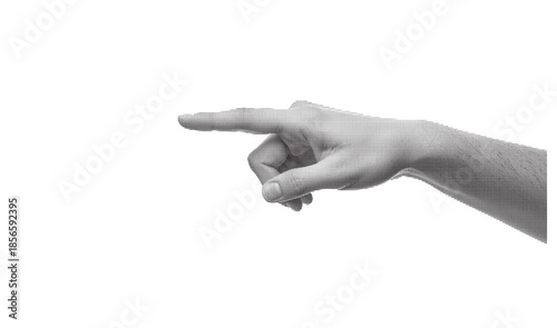 Black and White Halftone Thumbs Up Vector