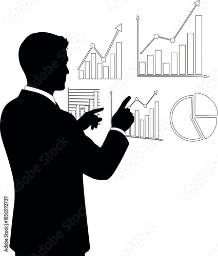 Businessman analyzing financial data.