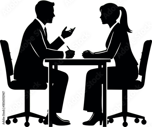 Business People Discussing Project.