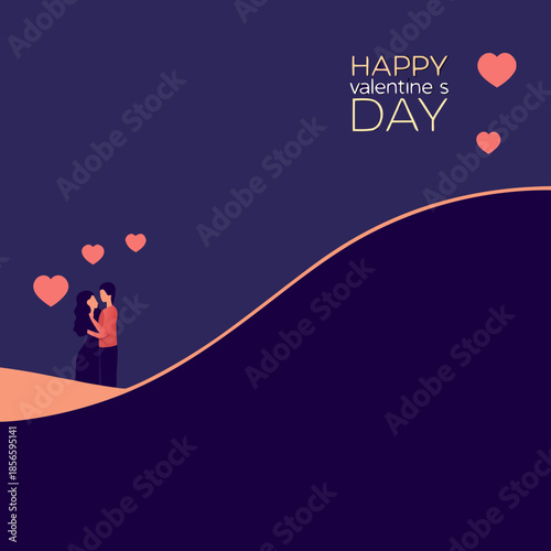 Happy valentines card with girl