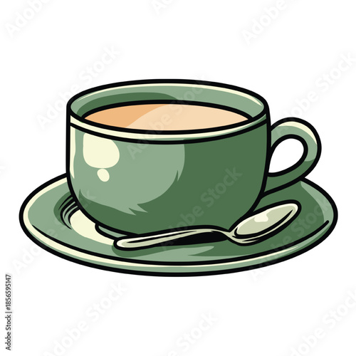 Herbal Chamomile Tea Cup Illustration 