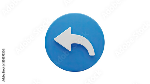 Free Download 3D Blue circle with white reply arrow icon on transparent background - GFXLoad