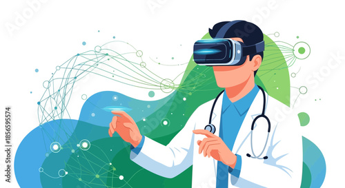 Doctor using virtual reality in medical innovation for enhanced patient care