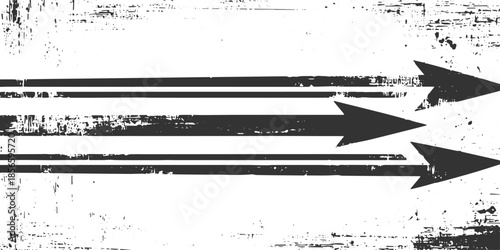 Grunge Arrow Set with Distressed Texture Isolated