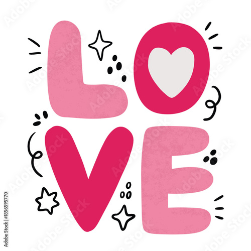 Love Typography with Heart Icon