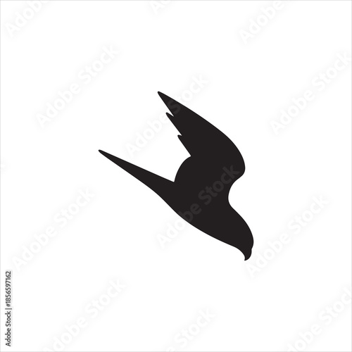  Silhouette falcon head swooping predatory bird simple vector illustrationvvv