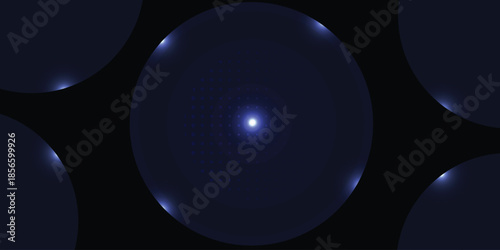 Abstract Digital technology futuristic internet network connection dark black background, blue  cyber information communication,illustration vector
