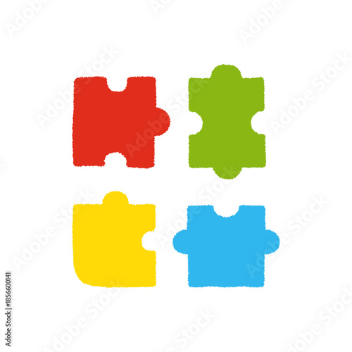 パズル 手描き パステル アイコン セット イラスト