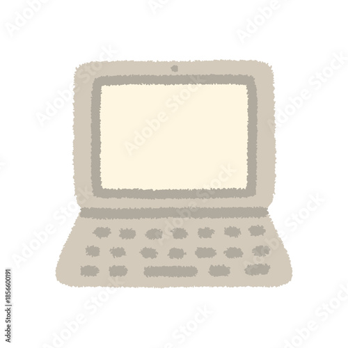 パソコン 手描き パステル 余白 アイコン イラスト