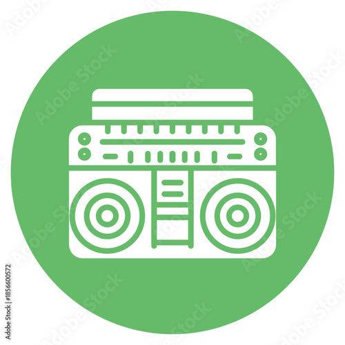 Boombox icon vector image. Can be used for Retro.