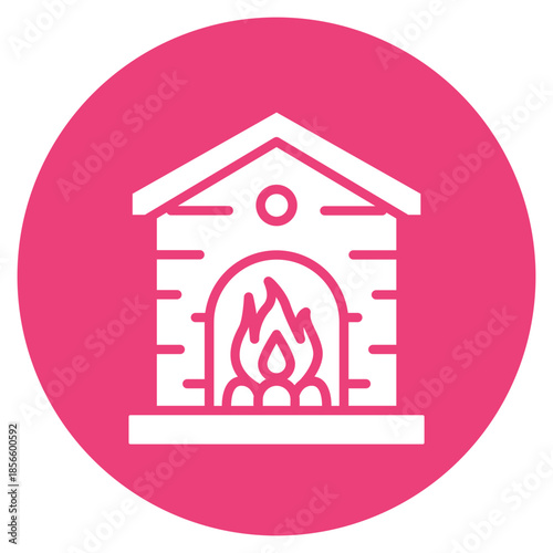 Fireplace icon vector image. Can be used for Retro.