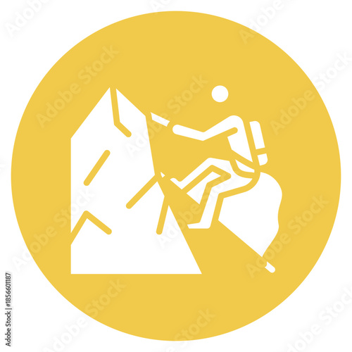Rock Climbing icon vector image. Can be used for Adventure.