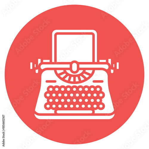 Typewriter With Tablet icon vector image. Can be used for Printing.