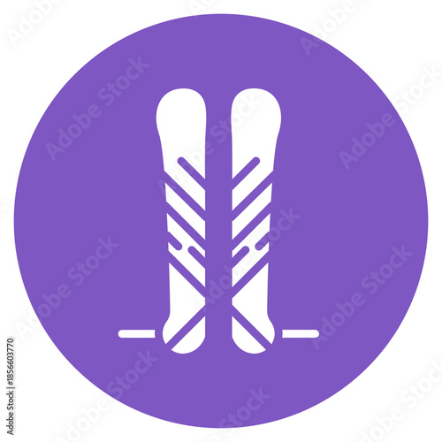 Skis icon vector image. Can be used for Ski Resort.