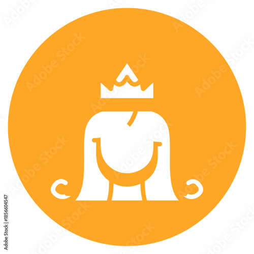 Princess icon vector image. Can be used for Fairytale.