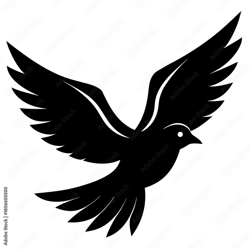 Obraz premium Flying Bird Silhouette Vector”