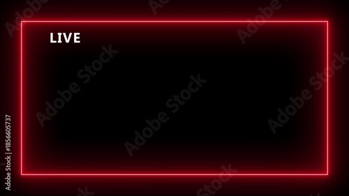 Live streaming sign icon animation, online camera recording overlay animation, Red live streaming symbol, live streaming, broadcasting, online stream 4K black background