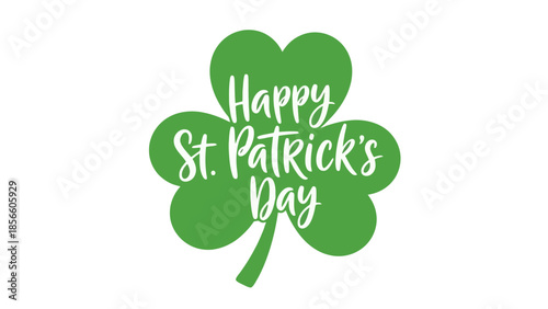 Happy St. Patricks Day green shamrock celebration greeting card design
