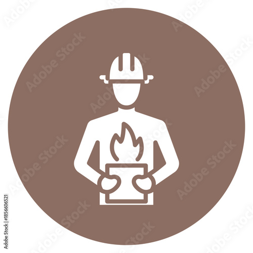 Fire Safety Inspector icon vector image. Can be used for Public Services.