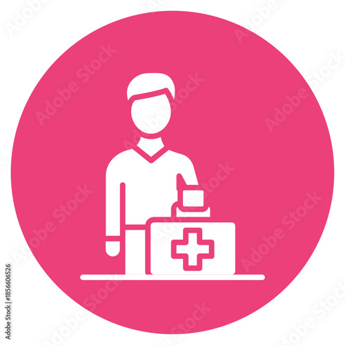 First Aid Responder icon vector image. Can be used for Public Services.