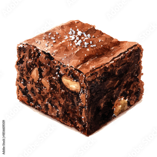 A watercolor painting of Brownie, vector illustration on white background.