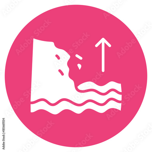 Coastal Erosion icon vector image. Can be used for Geography.