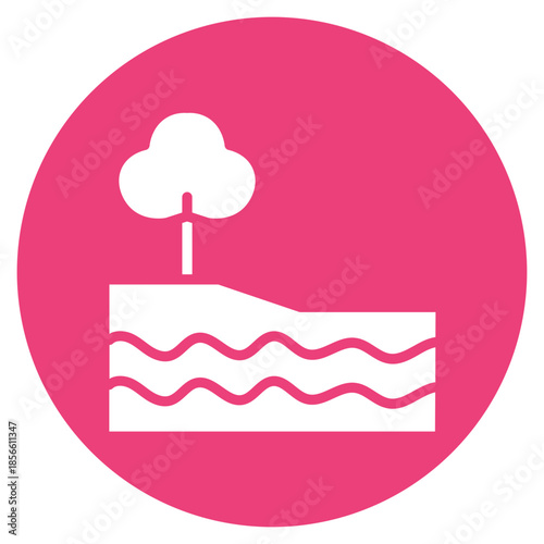 Floodplain icon vector image. Can be used for Geography.
